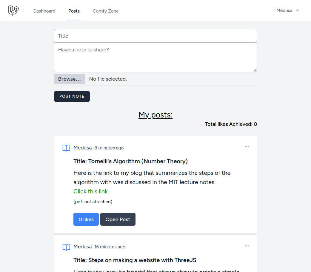Note sharing Website